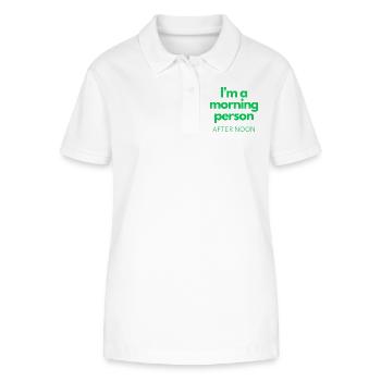 Morning Person (After Noon) - Stanley/Stella Women’s Organic Polo Shirt ELLISER - white - Front - Anna (173cm)