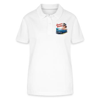 Holiday Cabrio Ride Lifestyle 1950s 1960s - Stanley/Stella Women’s Organic Polo Shirt ELLISER - white - Front - Anna (173cm)