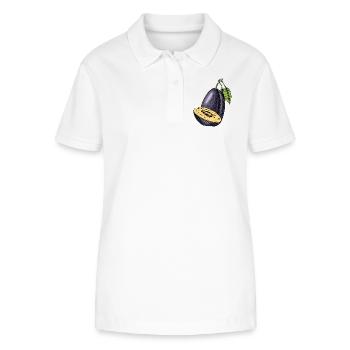 Fruit de prune - Polo bio ELLISER Stanley/Stella Femme - blanc - Devant - Anna (173cm)