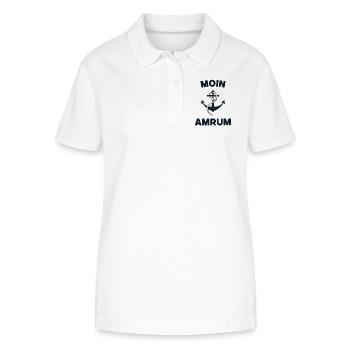Moin Amrum – Maritimes Anker-Design - Stanley/Stella Frauen Bio-Poloshirt ELLISER - Weiß - Vorne - Anna (173cm)