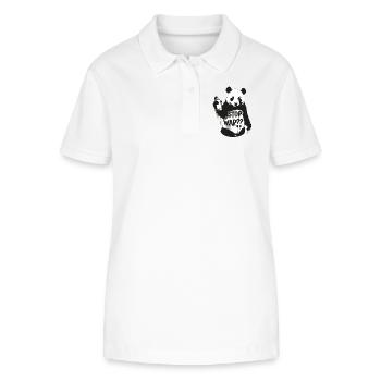Stop War ?? Panda in Banksy Style - Stanley/Stella Women’s Organic Polo Shirt ELLISER - white - Front - Anna (173cm)
