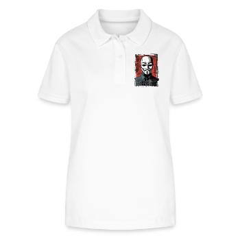 Anonymous Maske - Stanley/Stella Frauen Bio-Poloshirt ELLISER - Weiß - Vorne - Anna (173cm)