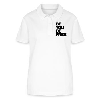 Typo Be You Be Free Diversité hf 1C - Polo bio ELLISER Stanley/Stella Femme - blanc - Devant - Anna (173cm)