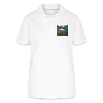Natur Liebe Bergsee Landschaft - Stanley/Stella Frauen Bio-Poloshirt ELLISER - Weiß - Vorne - Anna (173cm)