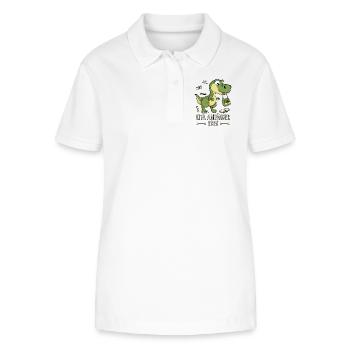 Kita Anfänger 2026 Dinosaurier - Stanley/Stella Frauen Bio-Poloshirt ELLISER - Weiß - Vorne - Anna (173cm)