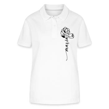 Maria Surname First Name Name Flower - Stanley/Stella Women’s Organic Polo Shirt ELLISER - white - Front - Anna (173cm)