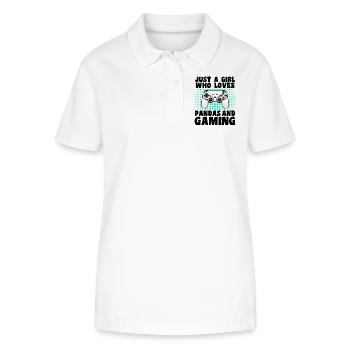 Gamer and Pandas Video Games and Eco-Friendly Adventure - Stanley/Stella Women’s Organic Polo Shirt ELLISER - white - Front - Anna (173cm)
