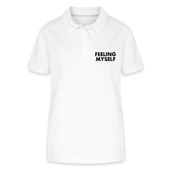 feeling myself - Stanley/Stella Frauen Bio-Poloshirt ELLISER - Weiß - Vorne - Anna (173cm)