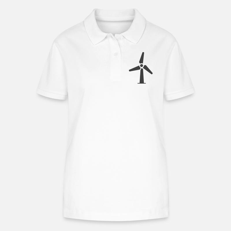 Logo dell'icona della turbina eolica - Polo ecologica da donna ELLISER di Stanley/Stella - bianco