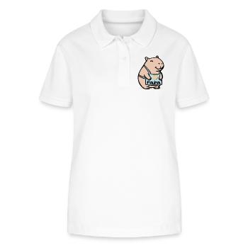 Capybara Papa Capybaras - Stanley/Stella Women’s Organic Polo Shirt ELLISER - white - Front - Anna (173cm)