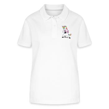 Ravew Unicorns Line Black Logo 18+ - Stanley/Stella Frauen Bio-Poloshirt ELLISER - Weiß - Vorne - Anna (173cm)