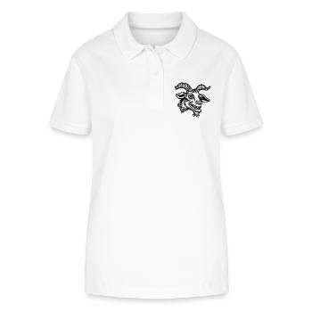 Steinbock Ziege - Stanley/Stella Frauen Bio-Poloshirt ELLISER - Weiß - Vorne - Anna (173cm)