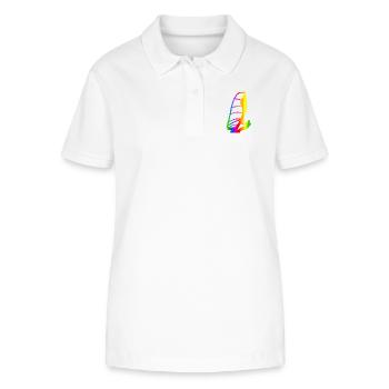Bunter Windsurfen Regenbogen - Stanley/Stella Frauen Bio-Poloshirt ELLISER - Weiß - Vorne - Anna (173cm)