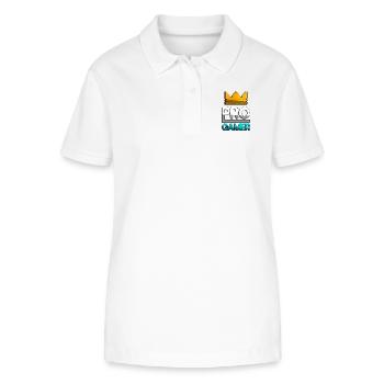 PRO GAMER (Türkis) + King Crown - Gaming - Stanley/Stella Frauen Bio-Poloshirt ELLISER - Weiß - Vorne - Anna (173cm)