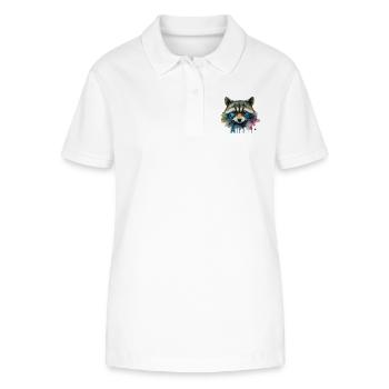 Raccoon Power Animal - Stanley/Stella Women’s Organic Polo Shirt ELLISER - white - Front - Anna (173cm)