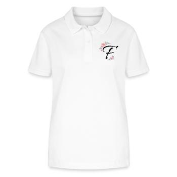 Buchstabe f Blumen - Stanley/Stella Frauen Bio-Poloshirt ELLISER - Weiß - Vorne - Anna (173cm)