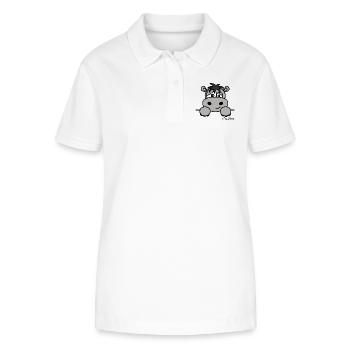 Hippopotame Prénom - Texte à personnaliser - Polo bio ELLISER Stanley/Stella Femme - blanc - Devant - Anna (173cm)