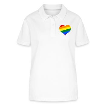 LGBT PRIDE coeur - Polo bio ELLISER Stanley/Stella Femme - blanc - Devant - Anna (173cm)