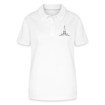 fire flames - Stanley/Stella Women’s Organic Polo Shirt ELLISER - white - Front - Anna (173cm)