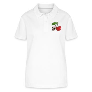 Skull cherry - Stanley/Stella Women’s Organic Polo Shirt ELLISER - white - Front - Anna (173cm)