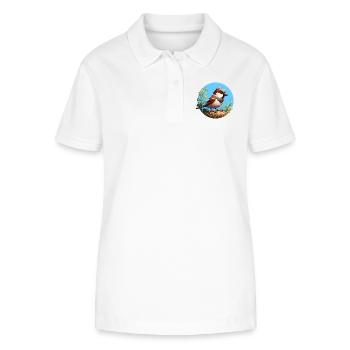 Spatz auf einem Ast - Stanley/Stella Frauen Bio-Poloshirt ELLISER - Weiß - Vorne - Anna (173cm)