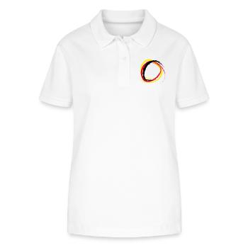 srg02 schwarz rot gold - Stanley/Stella Frauen Bio-Poloshirt ELLISER - Weiß - Vorne - Anna (173cm)
