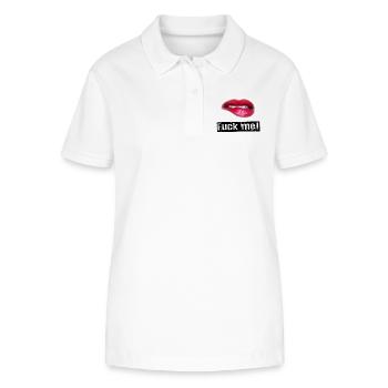 Fuck me! Ficken Fick mich Sex - Stanley/Stella Frauen Bio-Poloshirt ELLISER - Weiß - Vorne - Anna (173cm)