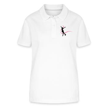 Silhouette patineuse inline - Polo bio ELLISER Stanley/Stella Femme - blanc - Devant - Anna (173cm)