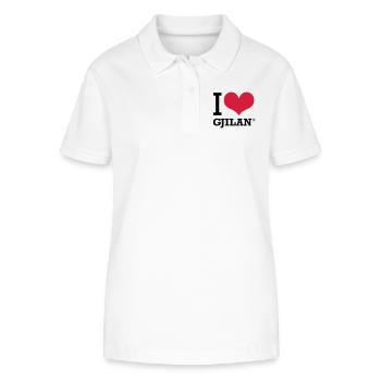 I LOVE GJILAN - Stanley/Stella Frauen Bio-Poloshirt ELLISER - Weiß - Vorne - Anna (173cm)