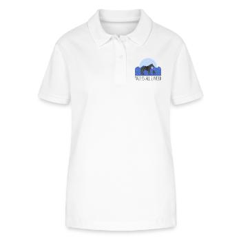 Dog and horse - Western rider - Stanley/Stella Women’s Organic Polo Shirt ELLISER - white - Front - Anna (173cm)