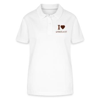J’adore le chocolat - Polo bio ELLISER Stanley/Stella Femme - blanc - Devant - Anna (173cm)