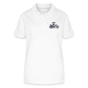Badass Unicorn on a motorcycle - Stanley/Stella Women’s Organic Polo Shirt ELLISER - white - Front - Anna (173cm)