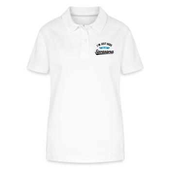 I'm Just Here For The Savasana - Stanley/Stella Frauen Bio-Poloshirt ELLISER - Weiß - Vorne - Anna (173cm)