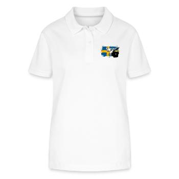 Sweden - Moose & Flag - Stanley/Stella Frauen Bio-Poloshirt ELLISER - Weiß - Vorne - Anna (173cm)