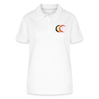 Circle brush Belgium flag flag design colors - Stanley/Stella Women’s Organic Polo Shirt ELLISER - white - Front - Anna (173cm)