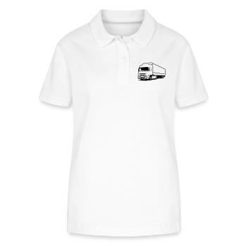 Truck LKW strasse - Stanley/Stella Frauen Bio-Poloshirt ELLISER - Weiß - Vorne - Anna (173cm)