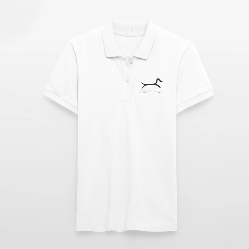 Dackel mit Morsecode Stanley/Stella Frauen Bio-Poloshirt ELLISER