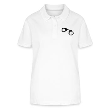 Handschellen Fesseln Used Look JGA Game over Stahl - Stanley/Stella Frauen Bio-Poloshirt ELLISER - Weiß - Vorne - Anna (173cm)