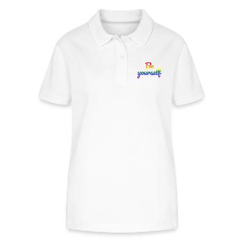 Soyez vous-même - Polo bio ELLISER Stanley/Stella Femme - blanc - Devant - Anna (173cm)