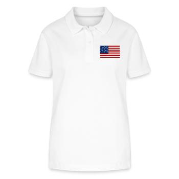 America,Flage - Stanley/Stella Women’s Organic Polo Shirt ELLISER - white - Front - Anna (173cm)