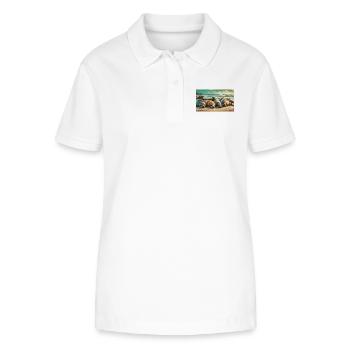 Niedliche Tiere chillen – Seelöwe schläft am Strand - Stanley/Stella Frauen Bio-Poloshirt ELLISER - Weiß - Vorne - Anna (173cm)