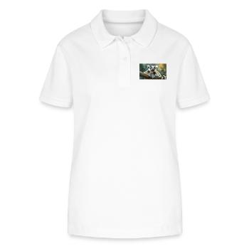 Niedliche Tiere chillen – Kattis - Stanley/Stella Frauen Bio-Poloshirt ELLISER - Weiß - Vorne - Anna (173cm)