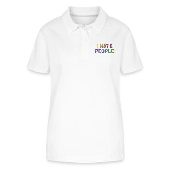 ICH HASSE MENSCHEN - Stanley/Stella Frauen Bio-Poloshirt ELLISER - Weiß - Vorne - Anna (173cm)