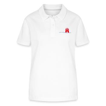Hamburger Bundesland Wappen - Stanley/Stella Frauen Bio-Poloshirt ELLISER - Weiß - Vorne - Anna (173cm)