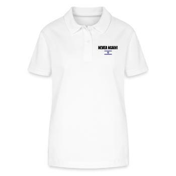 Never again - israel - Stanley/Stella Frauen Bio-Poloshirt ELLISER - Weiß - Vorne - Anna (173cm)