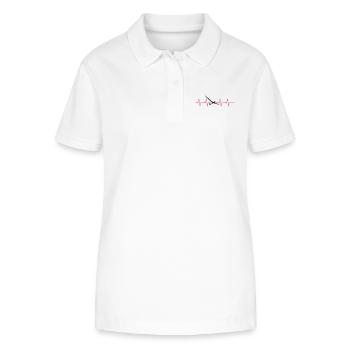 Segelflieger Herzschlag Geschenk 2 - Stanley/Stella Frauen Bio-Poloshirt ELLISER - Weiß - Vorne - Anna (173cm)