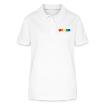 Human Pride - Stanley/Stella Women’s Organic Polo Shirt ELLISER - white - Front - Anna (173cm)