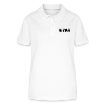 Gitan Grunge motif brique brun - Polo bio ELLISER Stanley/Stella Femme - blanc - Devant - Anna (173cm)