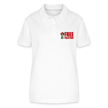 Free palestine - Stanley/Stella Frauen Bio-Poloshirt ELLISER - Weiß - Vorne - Anna (173cm)