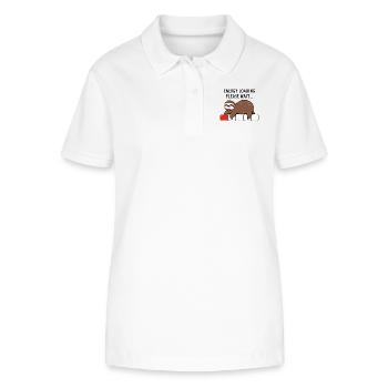 Faultier Energy Loading Please Wait - Stanley/Stella Frauen Bio-Poloshirt ELLISER - Weiß - Vorne - Anna (173cm)